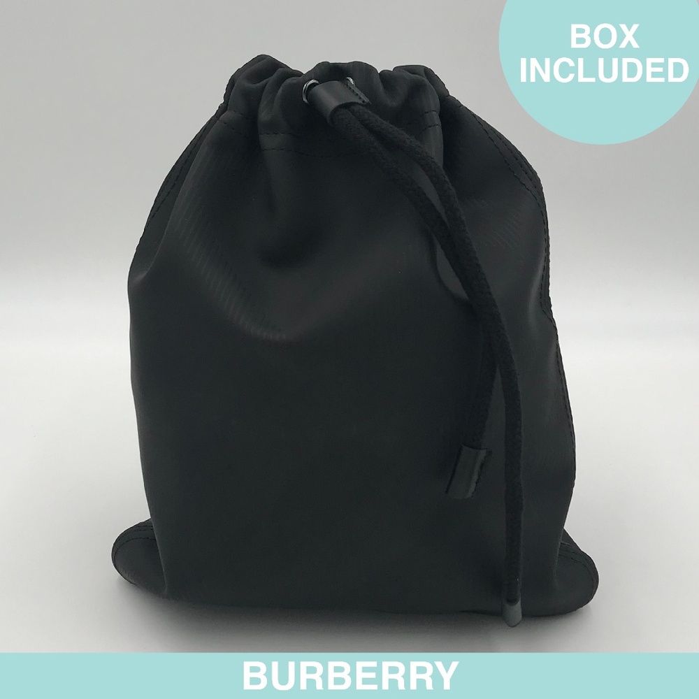 Auth Burberry black bag with hidden check print